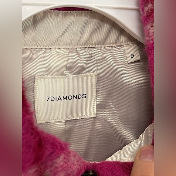 7Diamonds Hayden Longline Wool Blend Pink Plaid Womens Jacket Shacket Size S - Picture 6 of 13